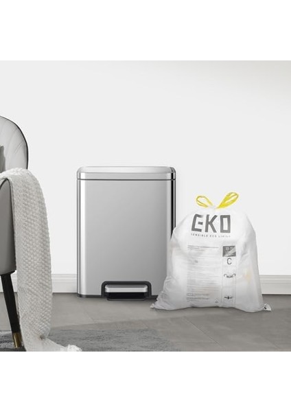 Eko Kolay Dağıtım Rulosu 80 Adet Ekstra Güçlü Ipli Küçük Çöp Torbası, 4 Galon Çöp Torbası (10-15L) 1 Paket Beyaz, Kod C modelleri