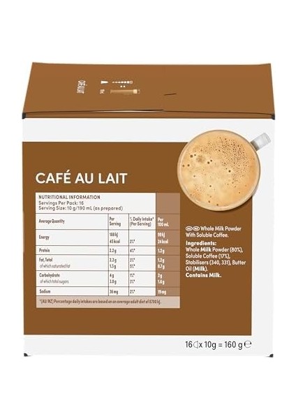 Nescafe Dolce Gusto Cafe Au Lait 16 Kapsül 160 gr fiyatları