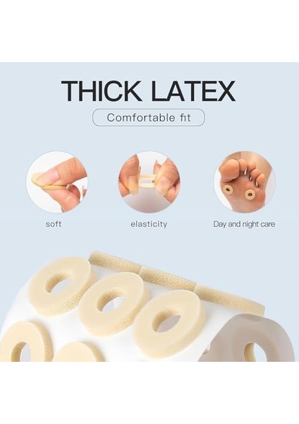 Kyrotech 30 Adet Nasır Yaması, Tek Tip, Yumuşak Lateks Köpük Koruma Bandı, Kendinden Yapışkanlı, Ayak Nasır ve Tahriş Önleyici Ped, Sürtünme ve Basınca Karşı Rahatlatıcı Yama