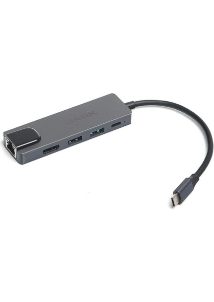 Dark USB 3.1 Type-C To Ethernet/hdmı/usb 3.0 - USB 2.0 / Usb-C Pd 65W Pro/air & Notebook/ultrabook Için Port Çoklayıcı Hub (DK-AC-U31X46)