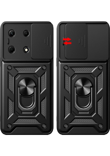 Infinix Note 30 Vıp Kılıf Magnetik Standlı Kamera Korumalı Sürgülü Kapak