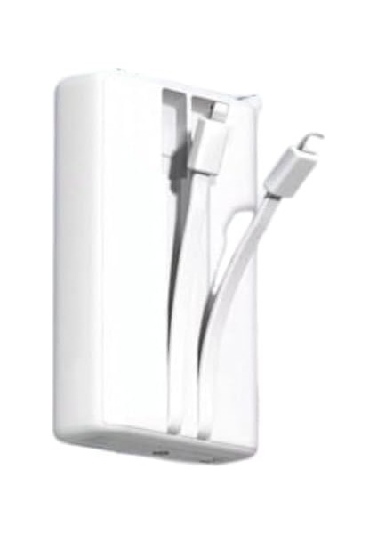 H002 20000 Mh Pd 30W ve USB 22.5W Fast Hızlı Şarj Dahili Type C ve Lightning Kablolu Dünya Standartlarına Uygun Polymer Batarya Birebir Amper Powerbank (Beyaz) fiyatları