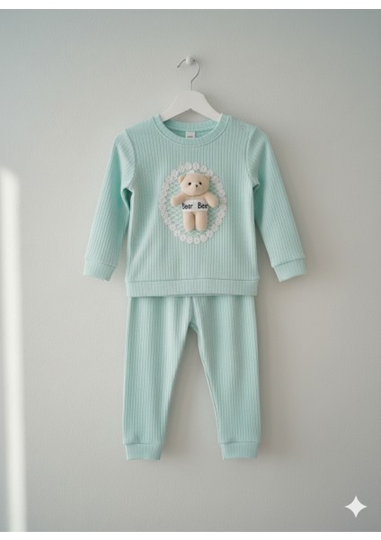 Sevimli Ayıcık Işlemeli Oyuncaklı Bebek Takımı Uzun Kolu Bebek Takım Bebek Giyim modelleri