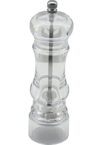 Küçük Akrilik Şeffaf Mika Kristal Plastik Baharat Öğütücü Çap: 5cm Y: 17.5cm (4940)