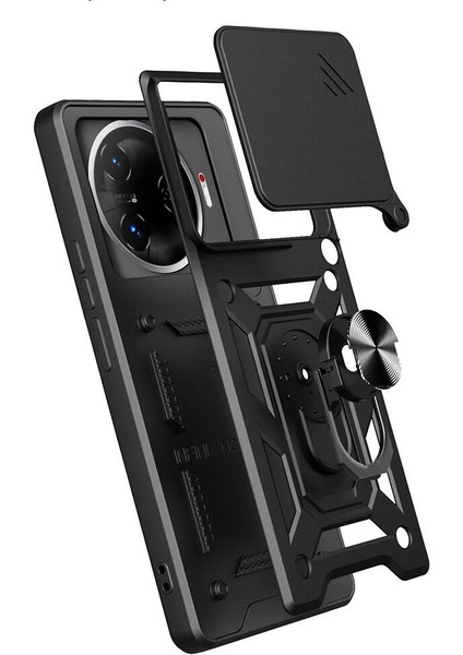 Tecno Camon 30 Pro 5g Kılıf Magnetik Standlı Kamera Korumalı Sürgülü Kapak