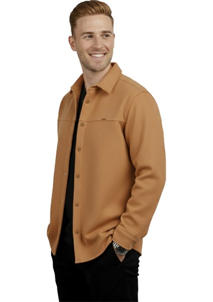 Erkek Taba Likralı Rahat Kalıp Cepsiz Kaşe Ceket – Çıt Çıtlı, Esnek Şık Model Ceket 0760 fiyatları