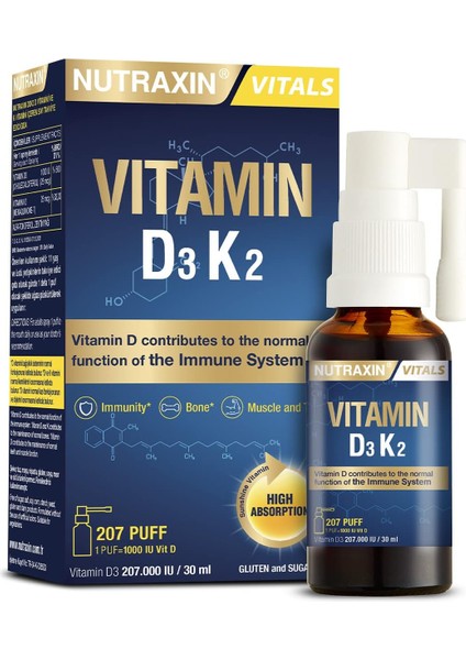 Nutraxin D3K2 Vitamin 30 ml modelleri