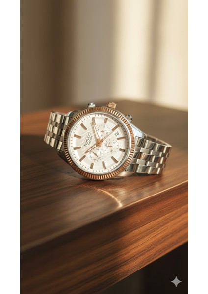 Erkek Kol Saati Altın ve Gümüş Renk, Metalik Kadran - Şık Metal Kordon, 2 Yıl Garantili fiyatları