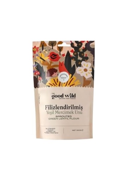 The Good Wild Filizlendirilmiş Yeşil Mercimek Unu
