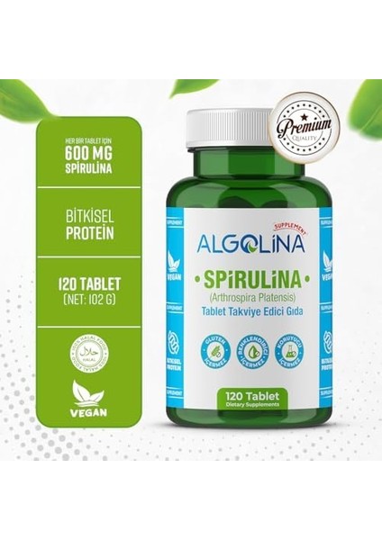 Algolina Spirulina Tablet 600 Mg - 120 Tablet fiyatları
