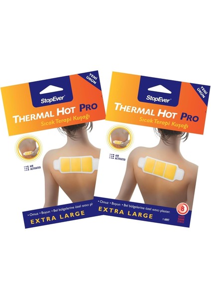 Stopever Thermal Hot Pro Sıcak Terapi Kuşağı - 2'li Paket | Bel, Boyun, Omuz Kas Ağrılarına Karşı 8 Saat Etkili Isı Bandı | Hava ile Aktifleşen Doğal Isı | Bel, Boyun, Omuz Için Ekstra Geniş Boyut fiyatları
