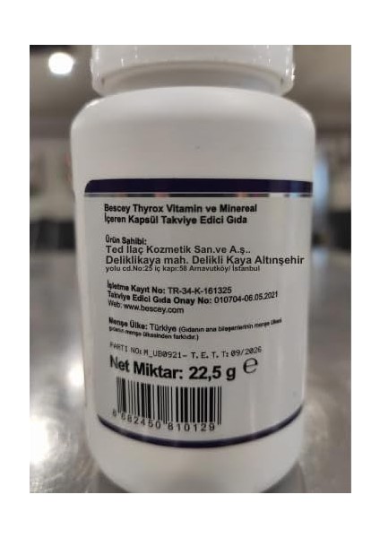 Bescey Thyrox 30 Kapsül fiyatları