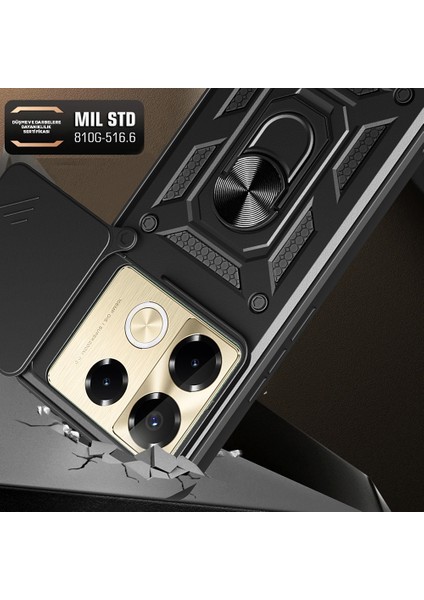 Infinix Note 40 Pro Kılıf Magnetik Standlı Kamera Korumalı Sürgülü Kapak modelleri