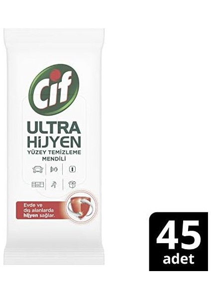 Cif Ultra Hijyen Yüzey Temizleme Mendili 1 Paket(1 x 45 Adet) modelleri
