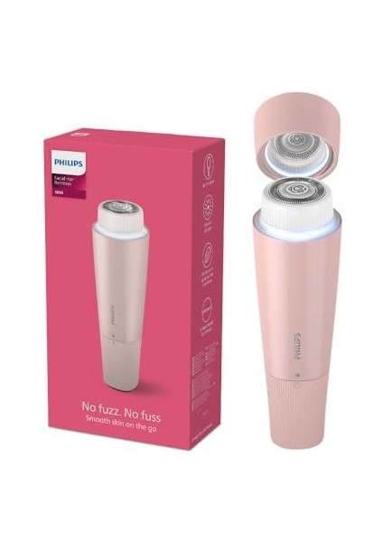 Philips Yüz Epilasyon Cihazı, Hipoalerjenik Başlık, Tam Dairesel LED Işık, Dahili Ayna, Kendiliğinden Bilenebilir Bıçaklar, Kompakt ve Taşınabilir Tasarım, BRR454/00 fiyatları