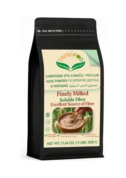 %100 Doğal Psyllium Husk Tozu – 500 G (Karnıyarık Otu Kabuğu Tozu) – Glutensiz, Yüksek Lifli, Keto & Vegan Dostu