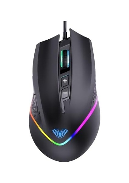 Aula F805 6400DPI Rgb 7 Tuşlu Makro Optik Oyuncu Mouse, Siyah modelleri