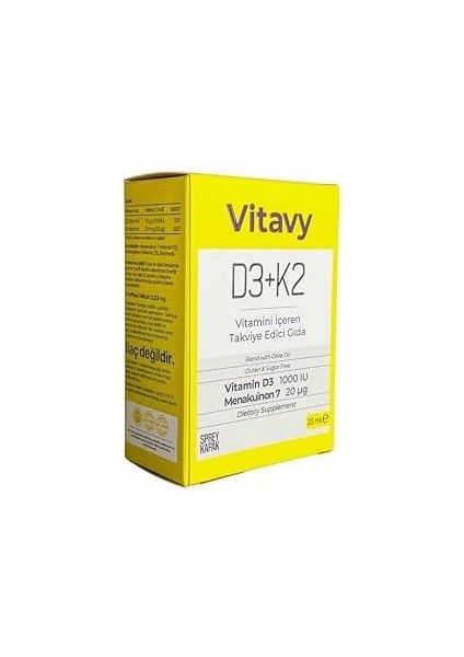 Vitavy D3K2 Vitamini Sprey 20 ml (140 Puff) fiyatları