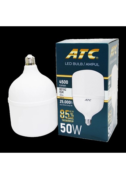 50W Torch LED Bulb Ampul Beyaz E27 (5047)