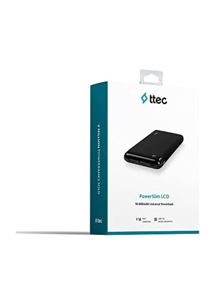 Powerslim LCD 10.000 Mah Taşınabilir Şarj Aleti / Powerbank, Usb-C, Siyah fiyatları