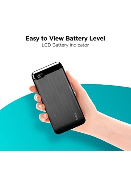 Powerslim LCD 10.000 Mah Taşınabilir Şarj Aleti / Powerbank, Usb-C, Siyah modelleri