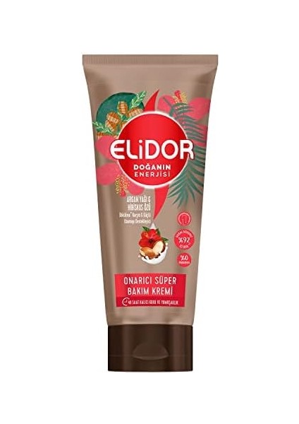 Elidor Doğanın Enerjisi Onarıcı Süper Saç Bakım Kremi Argan Yağı ve Hibiskus Özü Dökülme Karşıtı ve Güçlü Uzamayı Destekleyici (170 Ml) modelleri