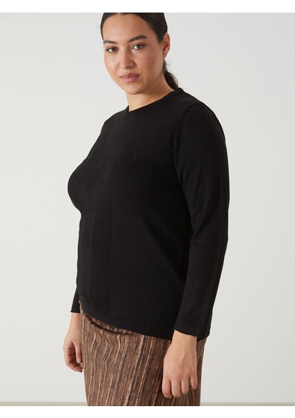 Yeni Sezon Bisiklet Yaka Kendinden Desenli Uzun Kollu Kadın Triko Kazak fiyatları