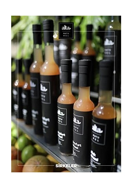 Mandalina Sirkesi 500 ML%100 Doğal Fermantasyon Içilebilir Katkısız Cam Şişe Yerli Üretim Alta Naturel