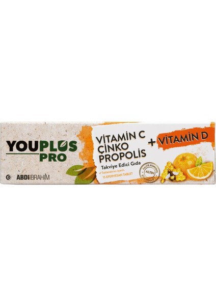 Youplus Pro Vitamin C, D, Çinko & Propolis 15 Efervesan Tablet fiyatları