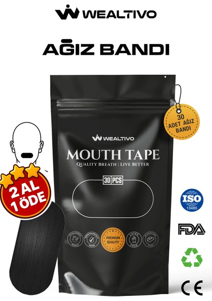 30’lu Ağız Bandı - Mouth Tape Uyku Ağız Kapama Bandı 2025 Yeni sürüm Premium
