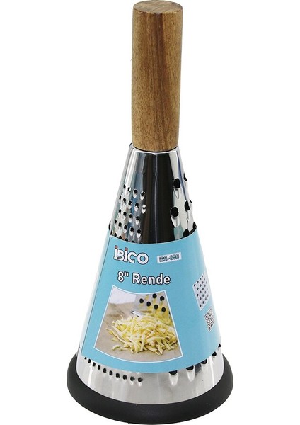 8 Inç - Huni Model Ahşap - Bambu Saplı Metal Rende Silikon Tabanlı (4940)