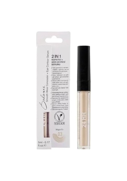 Soho N.y.c. Göz Altı Morluk ve Torba Için Serum ve Kapatıcı 5 Ml- No:3 Magnolia