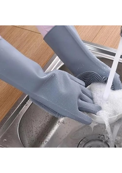 Sihirli Silikon Fırçalı Eldiven - Çok Amaçlı Bulaşık Yıkama, Evcil Hayvan Bakım, Araba Temizleme ve Mutfak Eldiveni (1 Çift) fiyatları