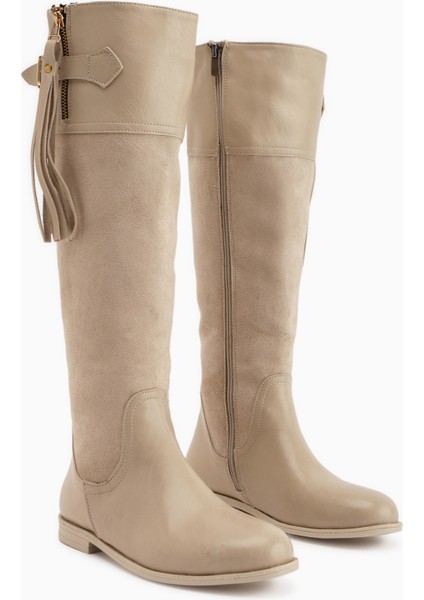 Galia Bej Süet Tokalı Kadın Çizme modelleri