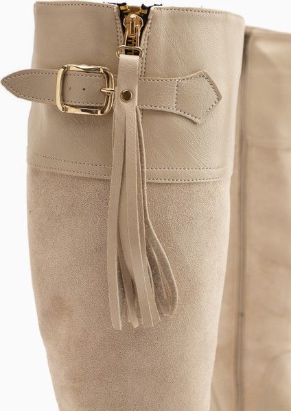 Galia Bej Süet Tokalı Kadın Çizme fırsatları