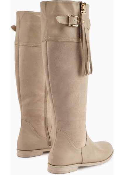 Galia Bej Süet Tokalı Kadın Çizme indirimleri