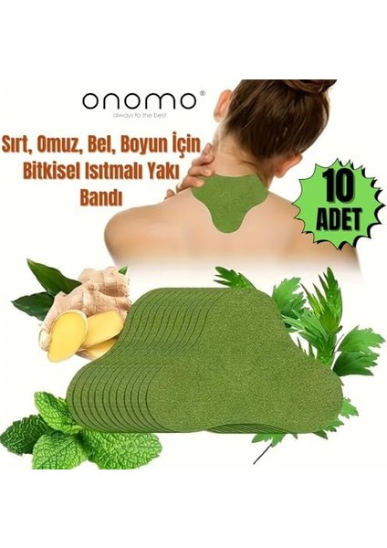 Onomo Bitkisel Isıtmalı Fizik Tedavi Yakı Bandı, Sırt, Omuz, Bel ve Boyun Için, 10 Adet modelleri