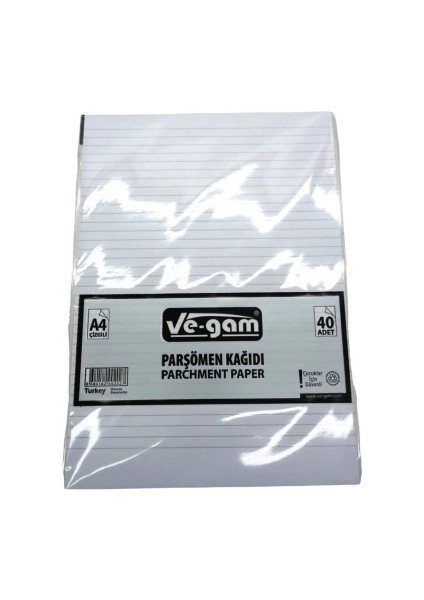A4 40 Parça Çizgili Parşömen Kağıdı (5047)