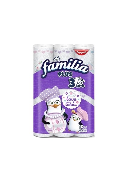 Kağıt Havlu 12'li 3 Katlı Desenli 3 Adet