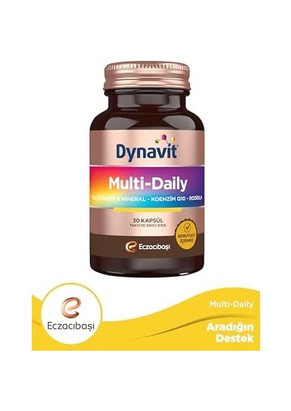 Dynavit Multi Daily Multivitamin, Mineral, Koenzim Q10, Rodiola 30 Kapsül modelleri