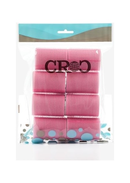 Croc 1207 Pembe Cırtlı Sünger Bigudi 8li Çap 4cm + 12LI Alüminyum Saç Pensi modelleri