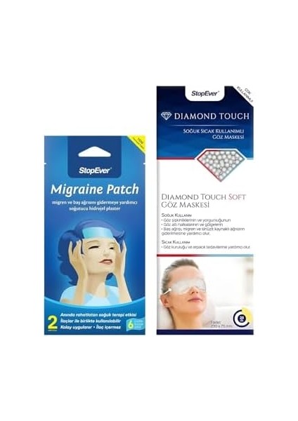 Stopever Diamond Touch Göz Maskesi ve Cooling Patch Soğutucu Hidrojel Plaster 2'li Set
