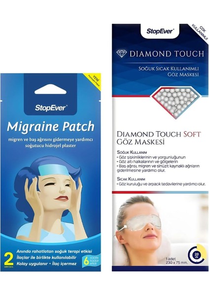 Stopever Diamond Touch Göz Maskesi ve Cooling Patch Soğutucu Hidrojel Plaster 2'li Set modelleri