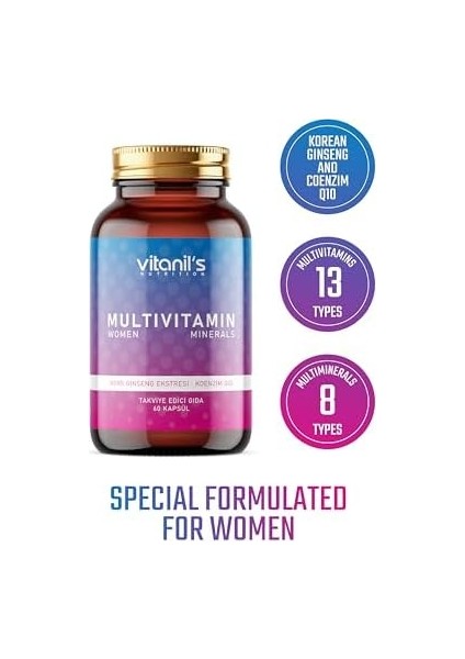 Vitanil's Nutrition Multivitamin Women Kapsul - 60X1 modelleri