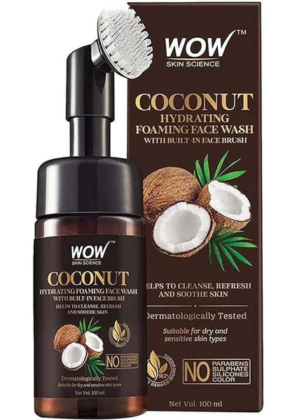 Wow Skin Science Hindistan Cevizi Nemlendirici Yüz Yıkama Köpüğü ve Dahili Fırçalı Arındırıcı Parlatıcı Yüzde Doksan Sekiz Doğal Içerik
