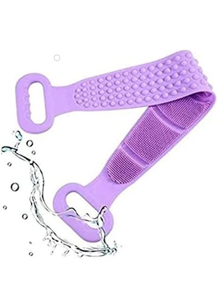 Tineke Banyo Sırt Kesesi Çift Taraflı Silikon Cilt Temizleme Fırçası 60 cm