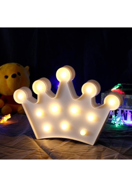 3D Dekoratif Pilli Kraliçe Tacı Model LED Masa ve Gece Lambası (4940)