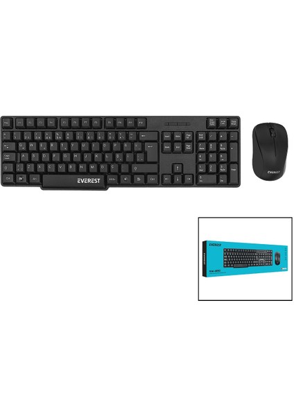 Everest KM-6852 Kablosuz Ince Klavye - Mouse Seti Q Kalvye (4940)