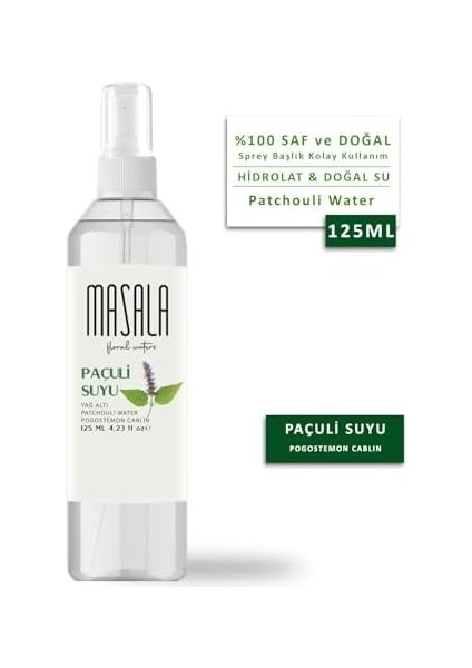 Masala Saf Paçuli Suyu 125 ML%100 Doğal Yağlı Hidrosol - Tonik Clove Floral Water Hydrosol Tonic fiyatları