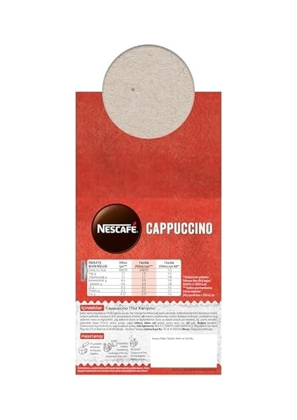 Nescafé Cappuccino Kadifemsi Köpük Keyfi Toz Karışım 14 G x 24